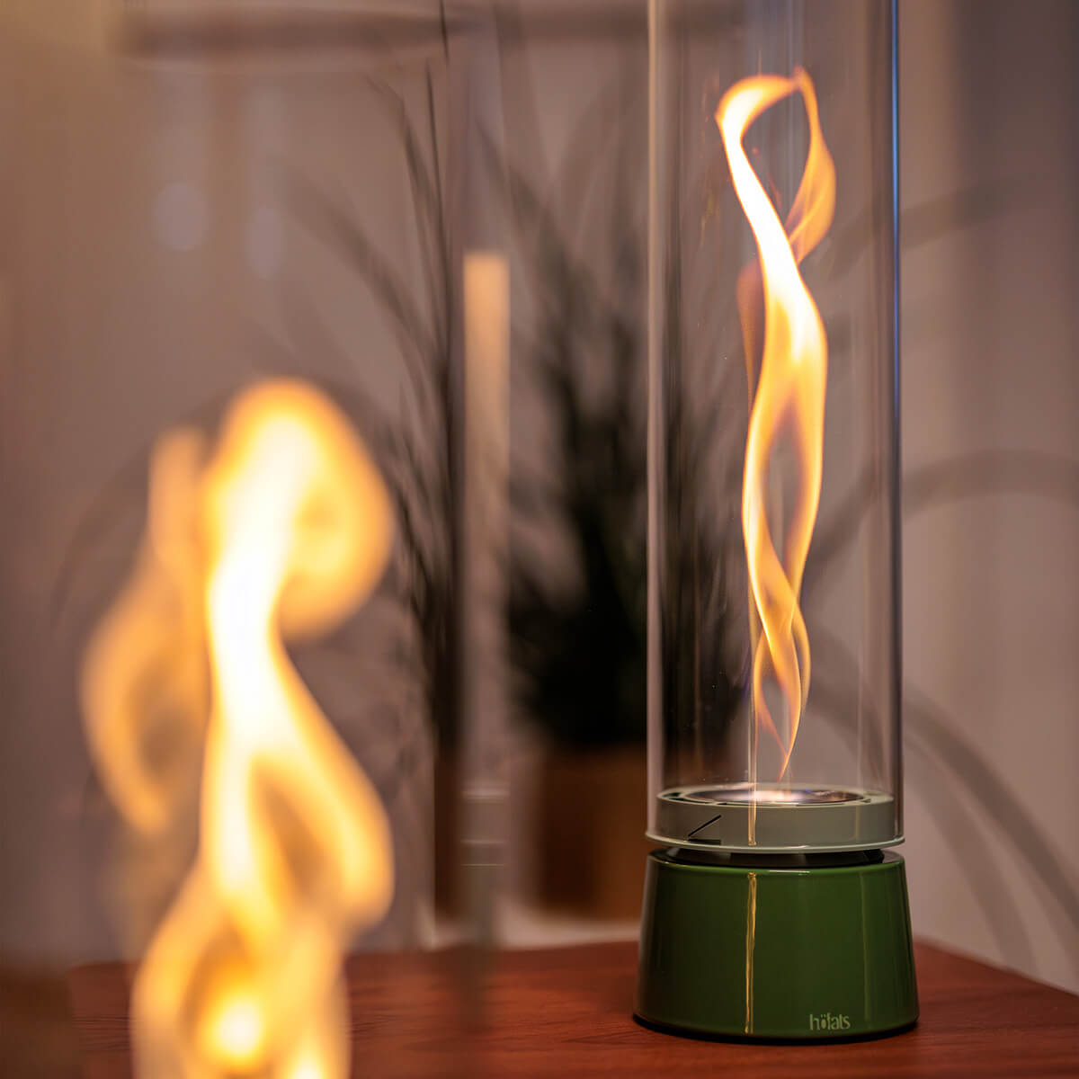 Höfats Spin air 900 Tischfeuer & Windlicht, Emaille grün