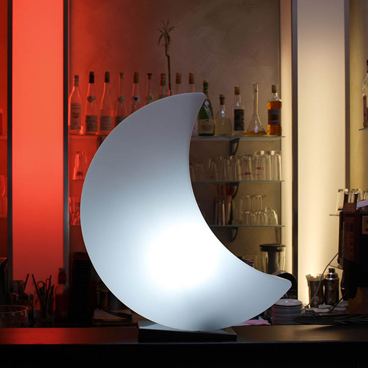 8 seasons design Shining Moon Dekoleuchte, 60 cm, weiß