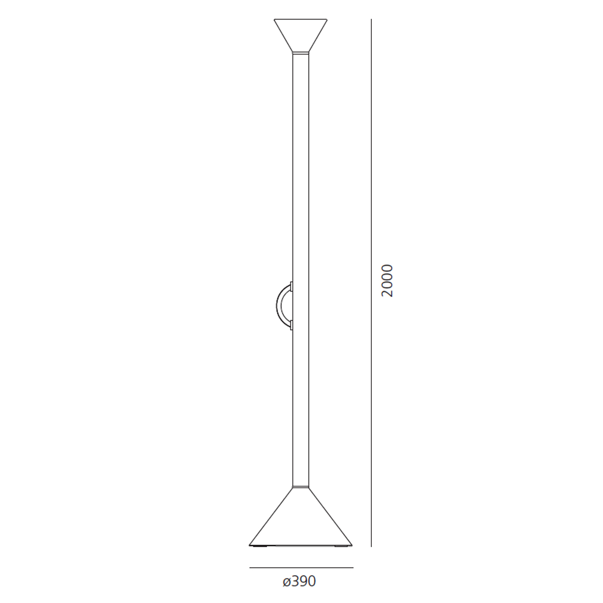 Artemide Design Callimaco Terra LED, Maßzeichnung