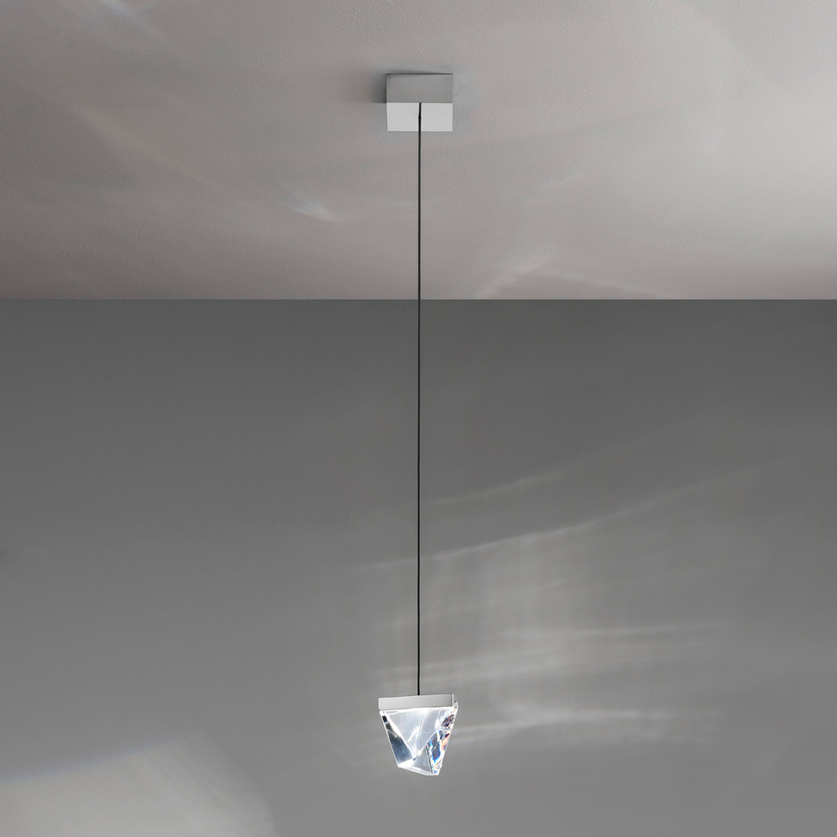 Fabbian Tripla Pendelleuchte, 1-flg., Aluminium poliert
