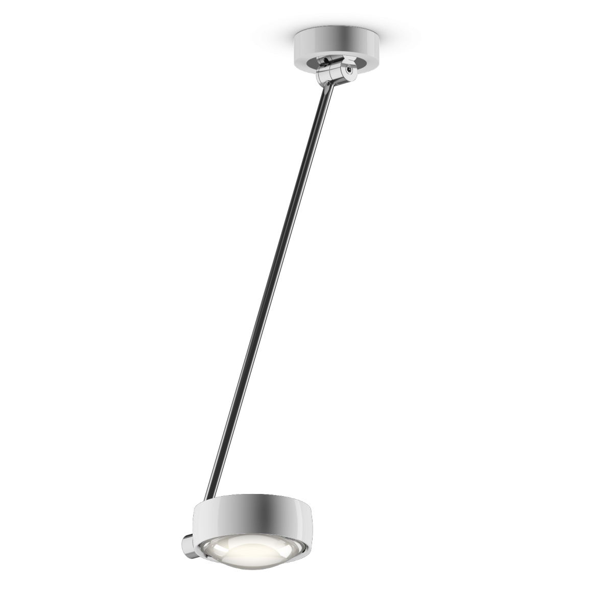 Occhio Sento C soffitto singolo up LED Deckenleuchte, 60 cm, 2700 K, Chrom / weiß glänzend