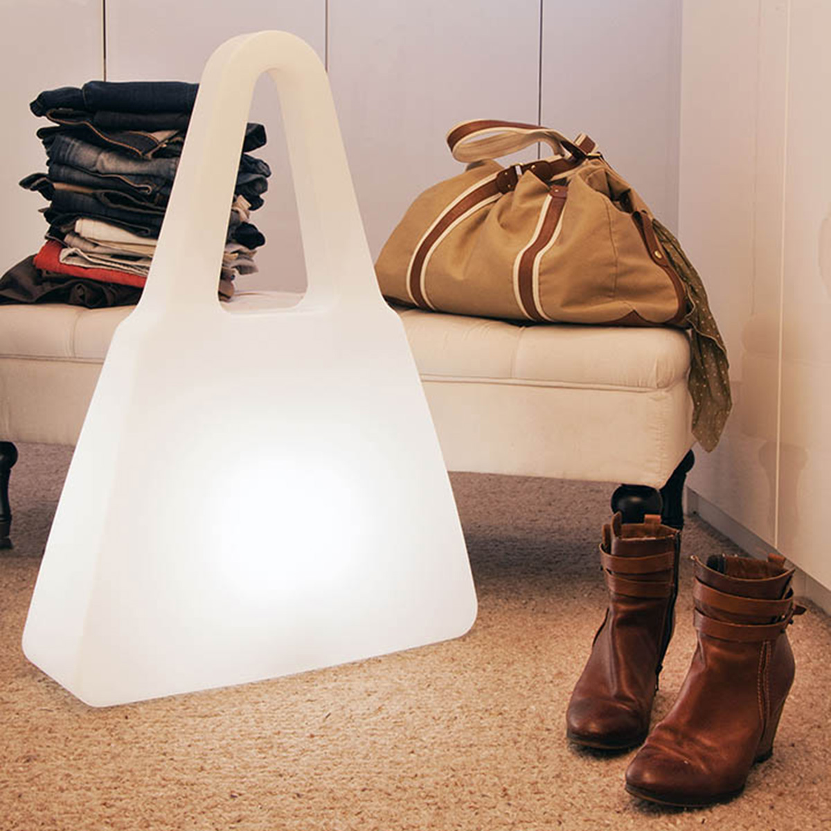 8 seasons design Shining Bag Dekoleuchte, weiß