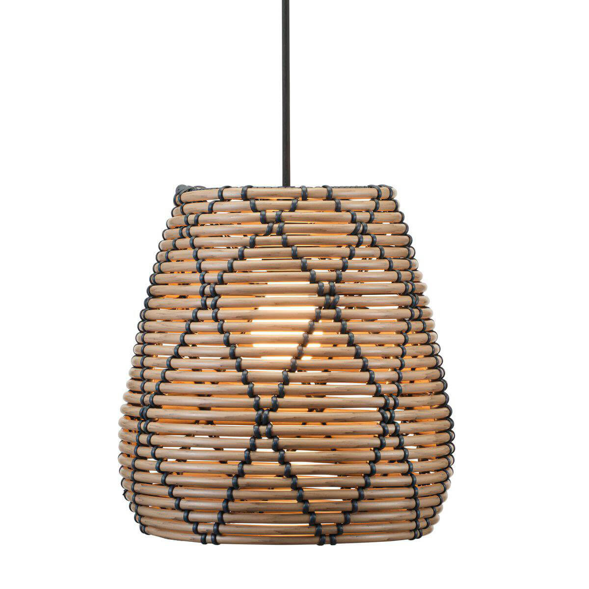 PR Home Lollo Outdoor Pendelleuchte, Ø: 28 cm, natur / schwarz (Leuchtmittel nicht inbegriffen)