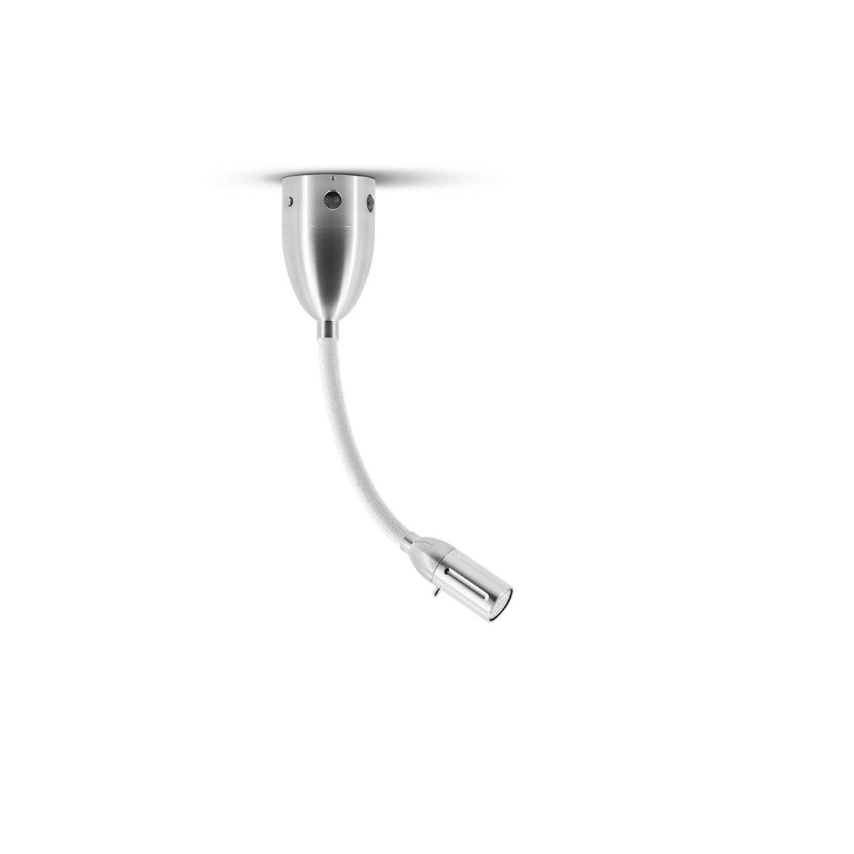 Less'n'more Zeus LED Wand- / Deckenleuchte, Flexwelle: kurz, Textil: weiß
