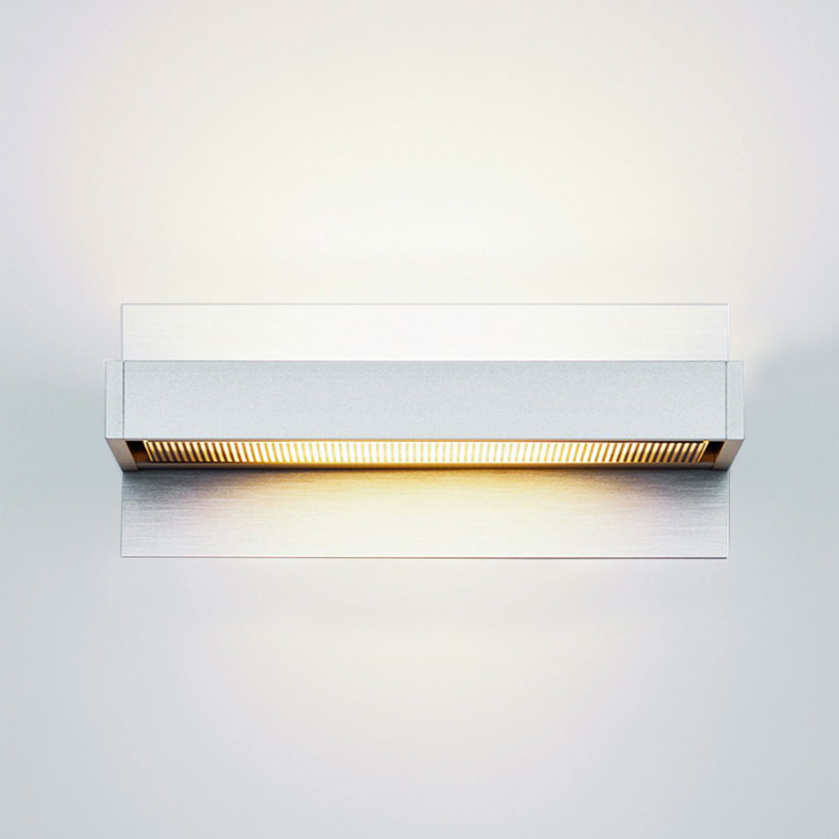 Serien.lighting SML² 300 Wall LED, Alu silber, Gläser: satinée / Raster, mit SML² 300 Wall Wandabdeckung, Alu silber