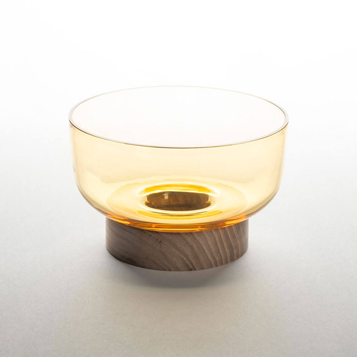 Artemide Bontà Base mit Glasschale, Holz / Topas