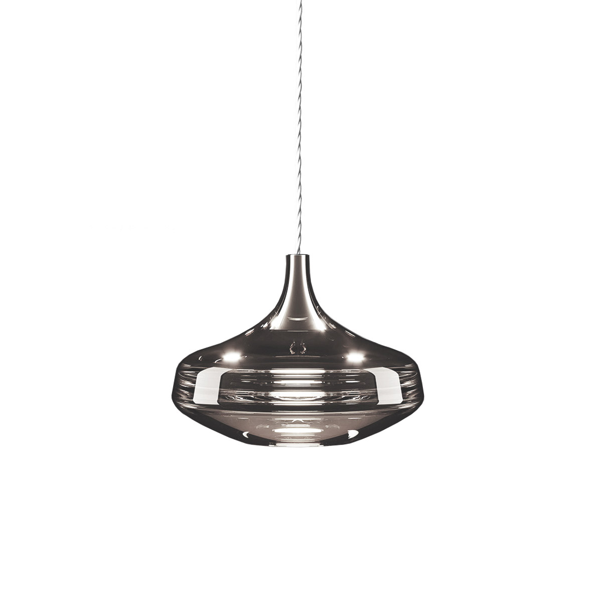 Lodes Nostalgia Glas Large LED Pendelleuchte Chrom - Rauchglas