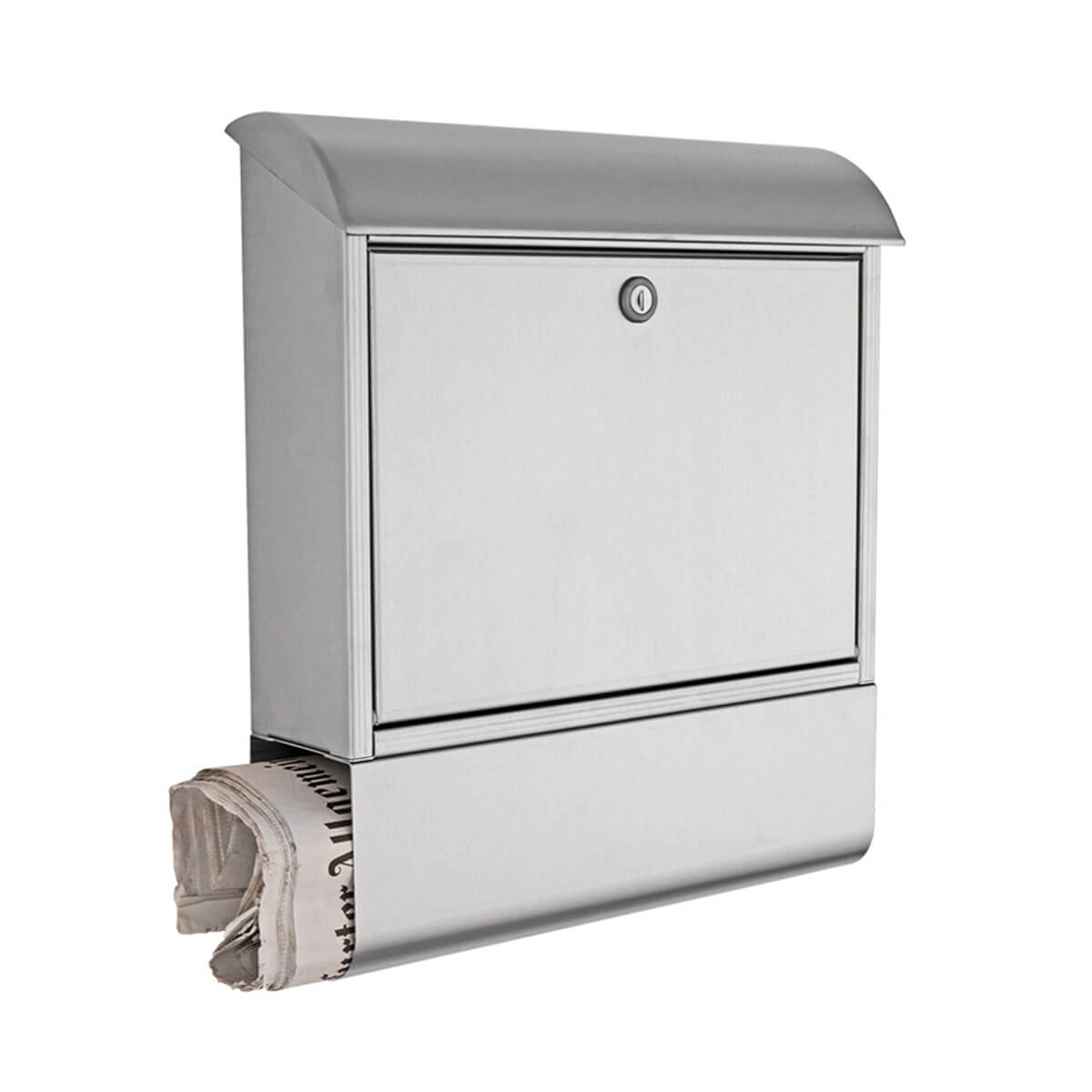 Heibi 43802 Briefkasten mit Zeitungsfach, Edelstahl geschliffen