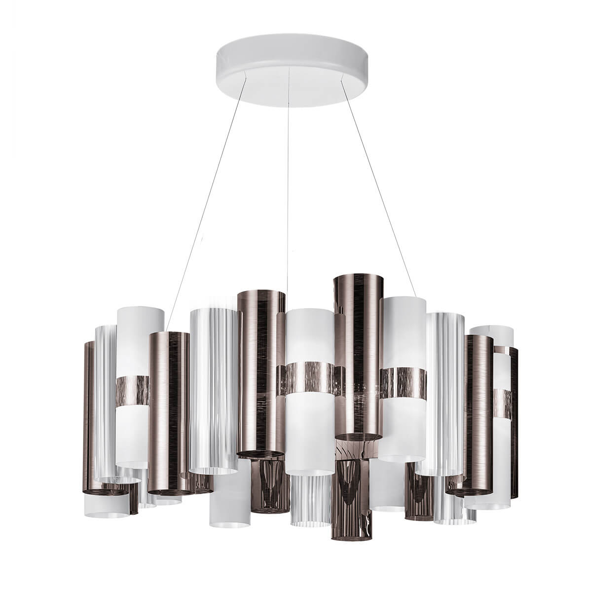 Slamp La Lollo LED Suspension Large, pewter (Zinn/weiß)