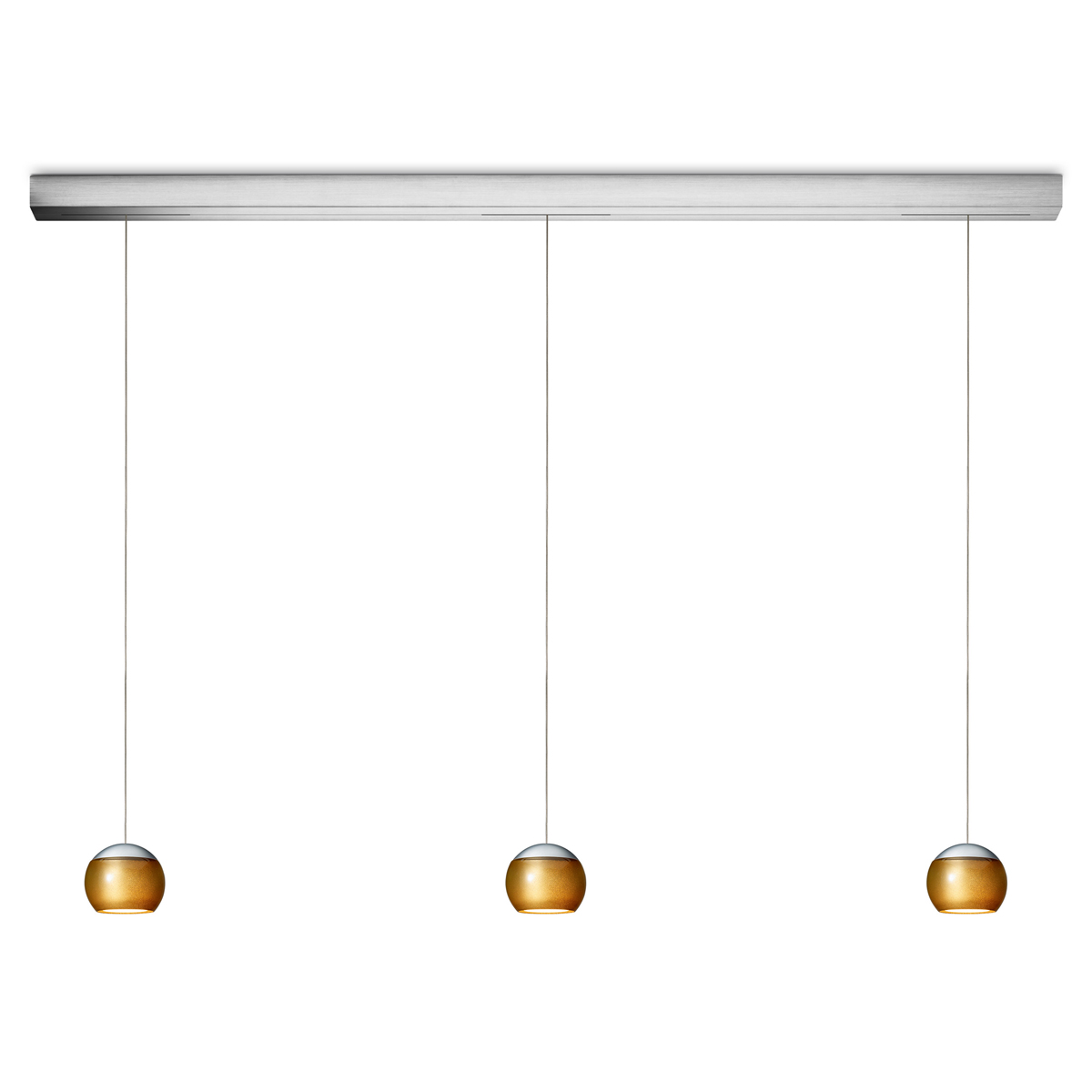 Oligo Balino LED Pendelleuchte, 3-flg., Chrom matt / Gold glänzend