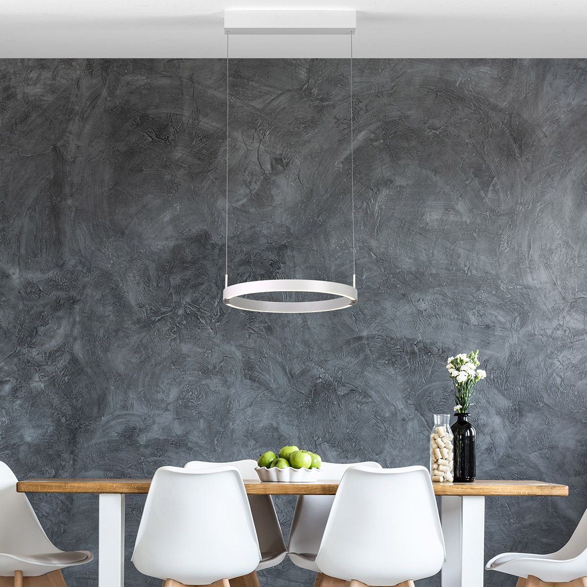 Bopp Float LED Pendelleuchte, weiß