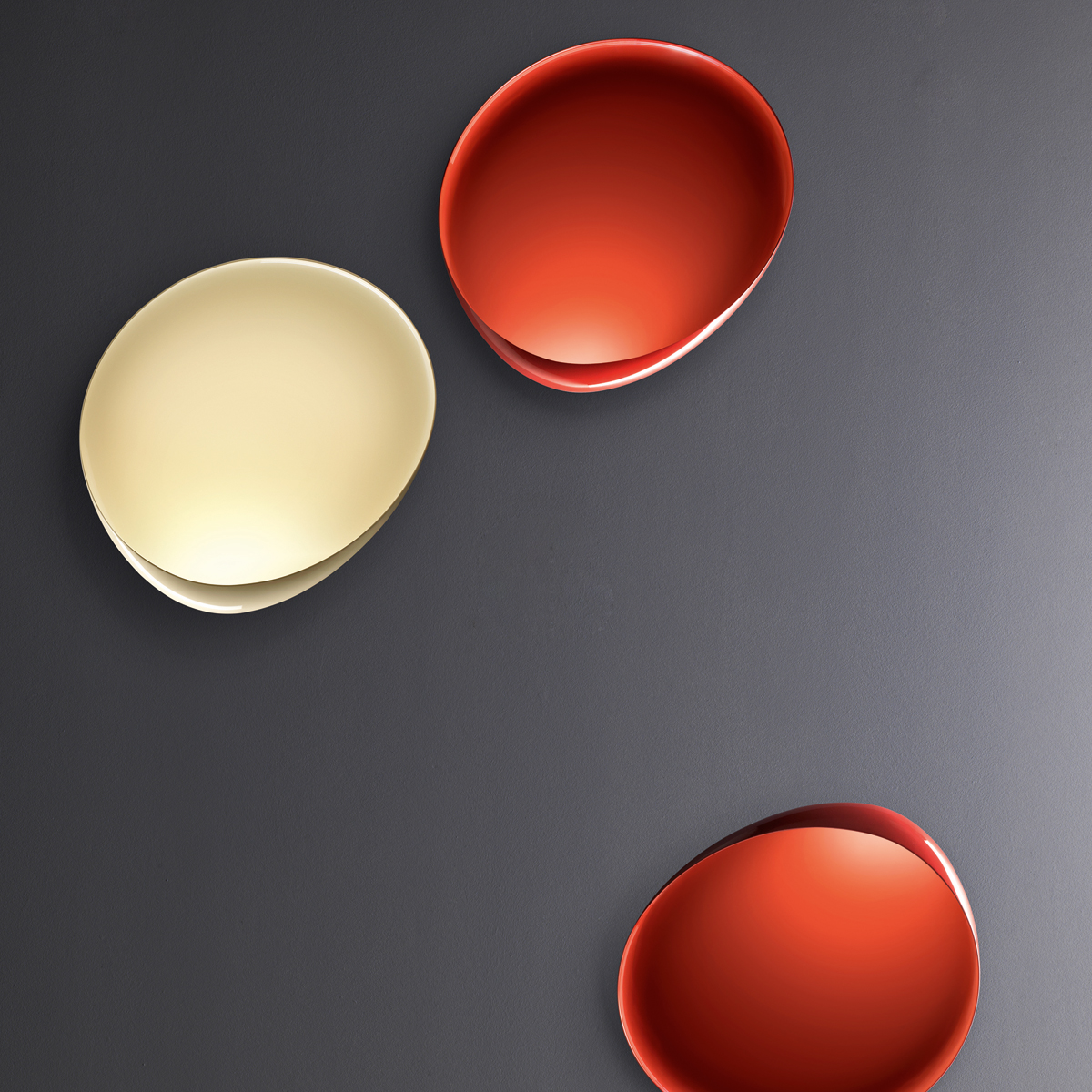 Foscarini Lake LED Parete, avorio (elfenbein) und rosso (rot)