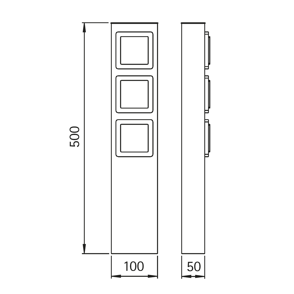 Albert Leuchten 692107 Steckdosensäule, 3-fach