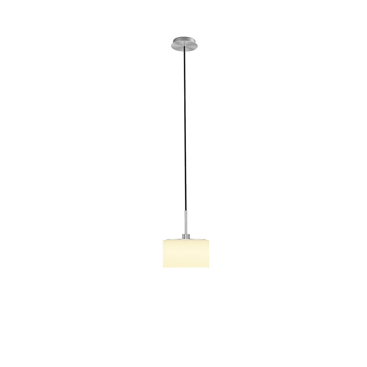 Bankamp Karl 75 Pendelleuchte, 1-flg., Nickel matt, Schirm: Glas opalweiß