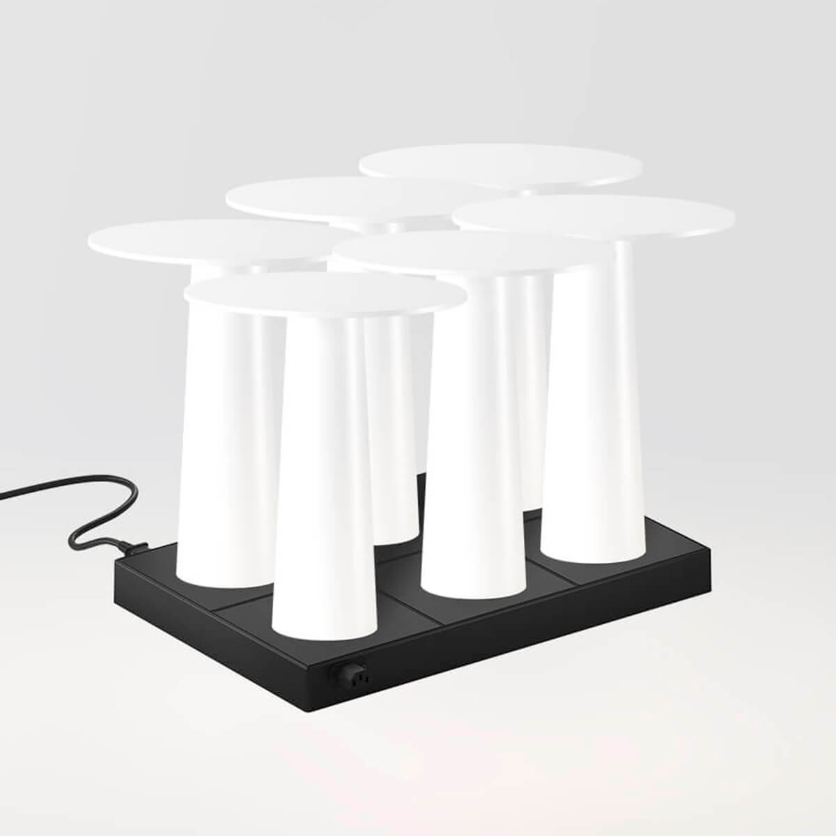 IP44.DE 6er Set Lix Mini LED Akkuleuchte inkl. Multi-Kontaktladestation, pearl white (weiß)