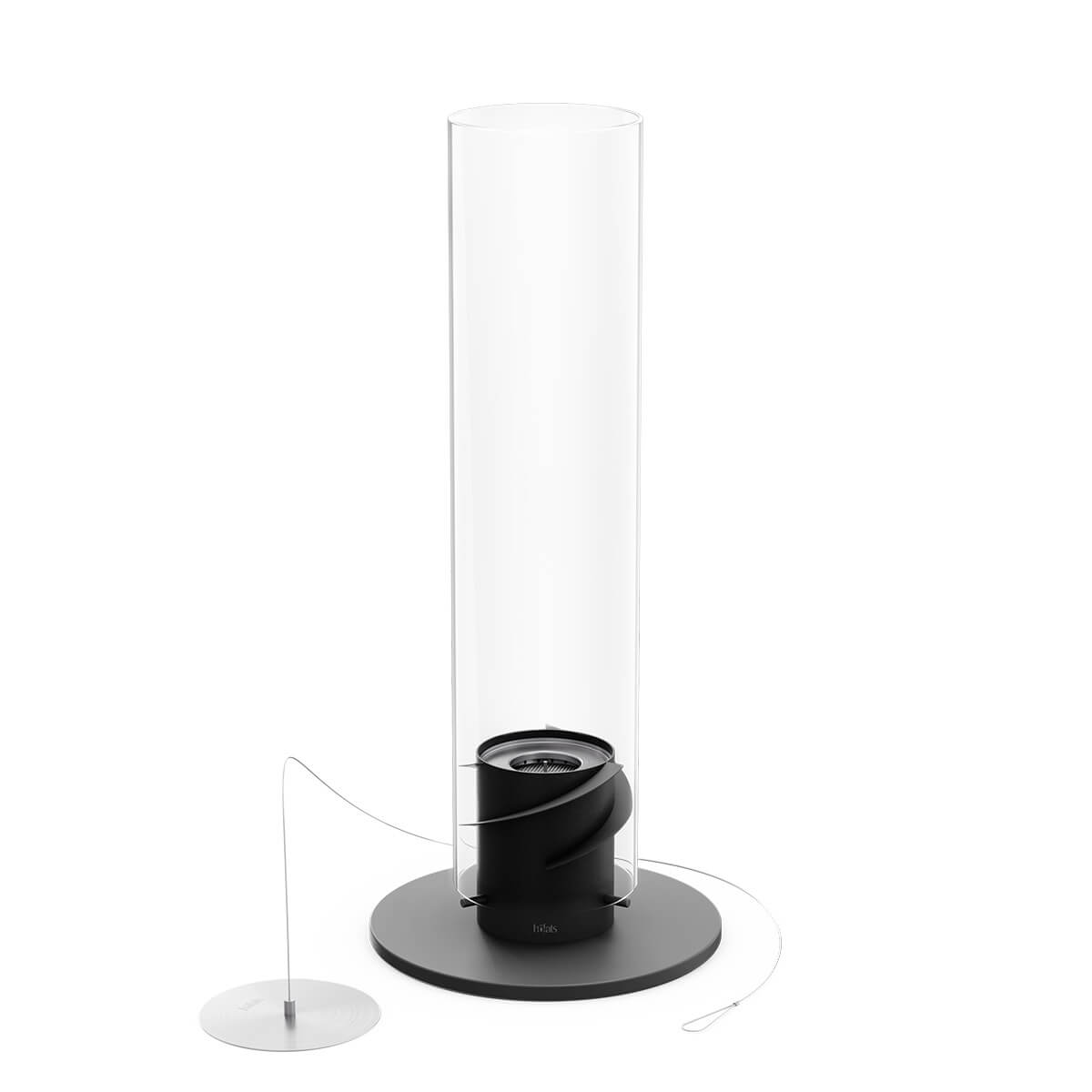 Höfats Spin 1200 Tischfeuer & Windlicht, schwarz, mit Eco-Ring (inbegriffen)