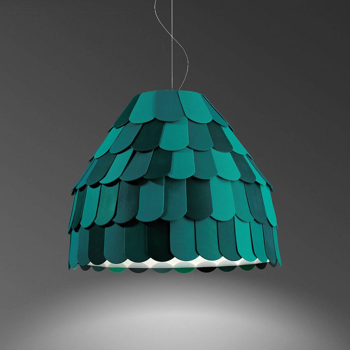 Fabbian Roofer Pendelleuchte, Ø: 57 cm, grün