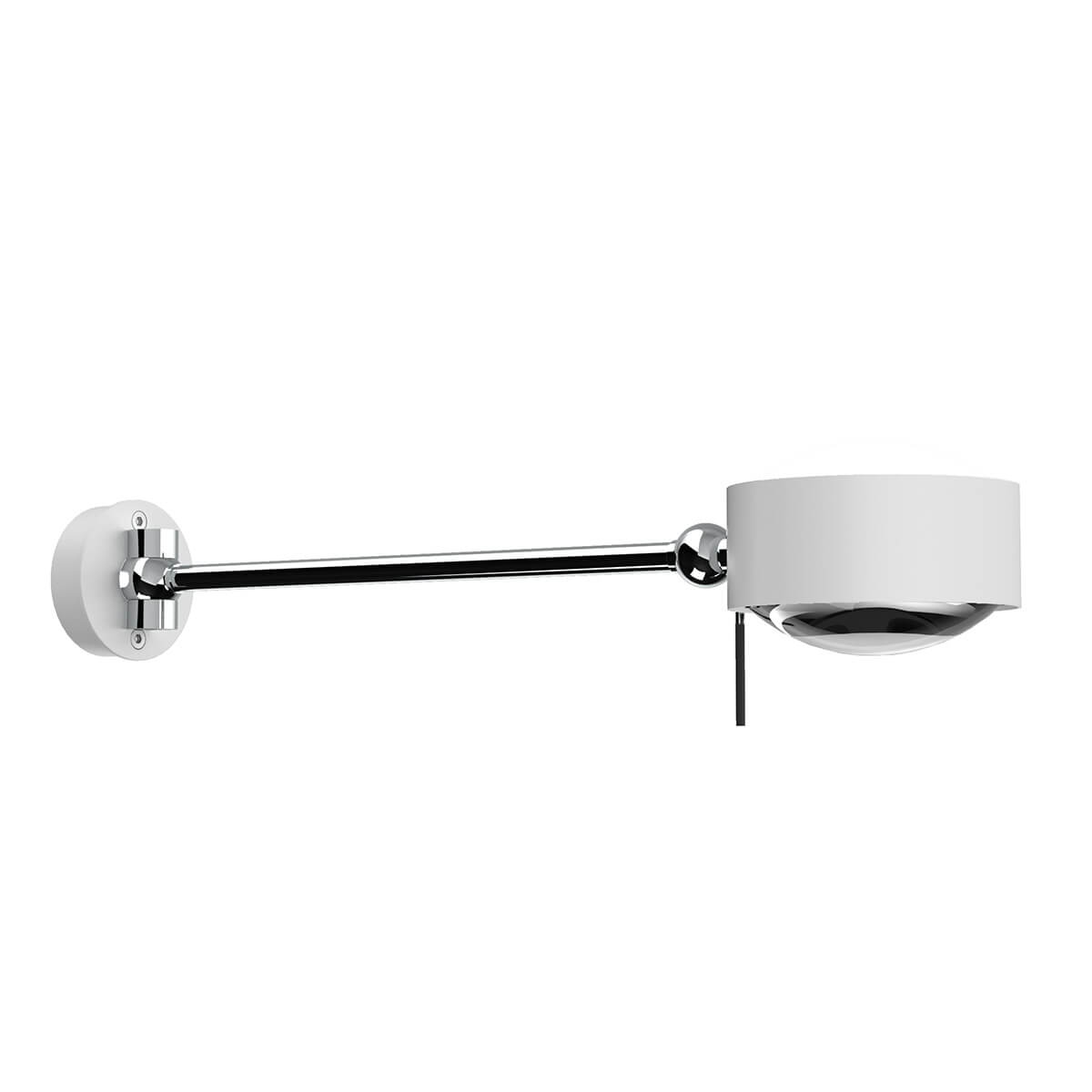 Top Light Puk Maxx Hotel Wandleuchte, 30 cm, Gehäuse, weiß matt / Chrom, mit Glas satiniert / Linse klar (nicht inbegriffen)