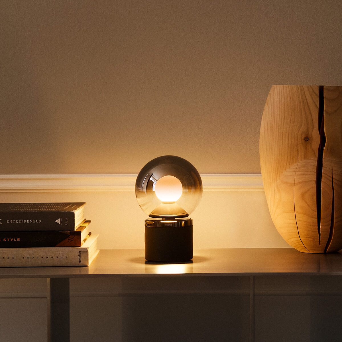 Occhio Luna pura LED Akkuleuchte, dark chrome