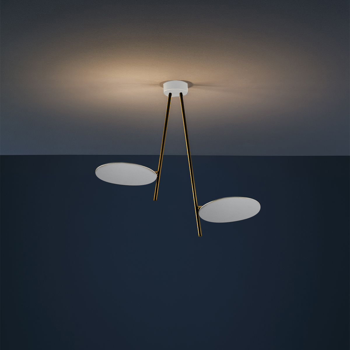 Catellani & Smith Lederam C2 LED Deckenleuchte, weiß / Gold