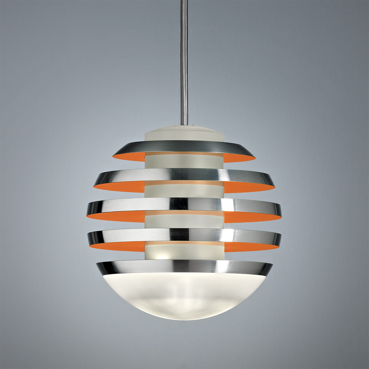 Tecnolumen Bulo LED Pendelleuchte, Aluminium / orange