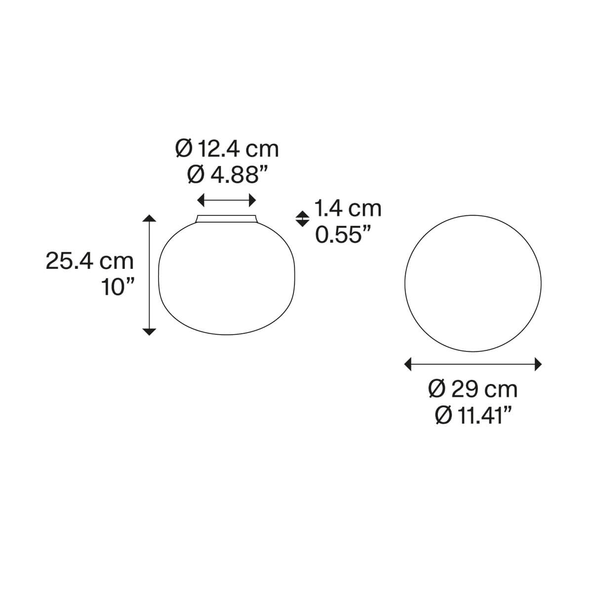Lodes Volum Wand- / Deckenleuchten, Ø: 29 cm, Maßzeichnung