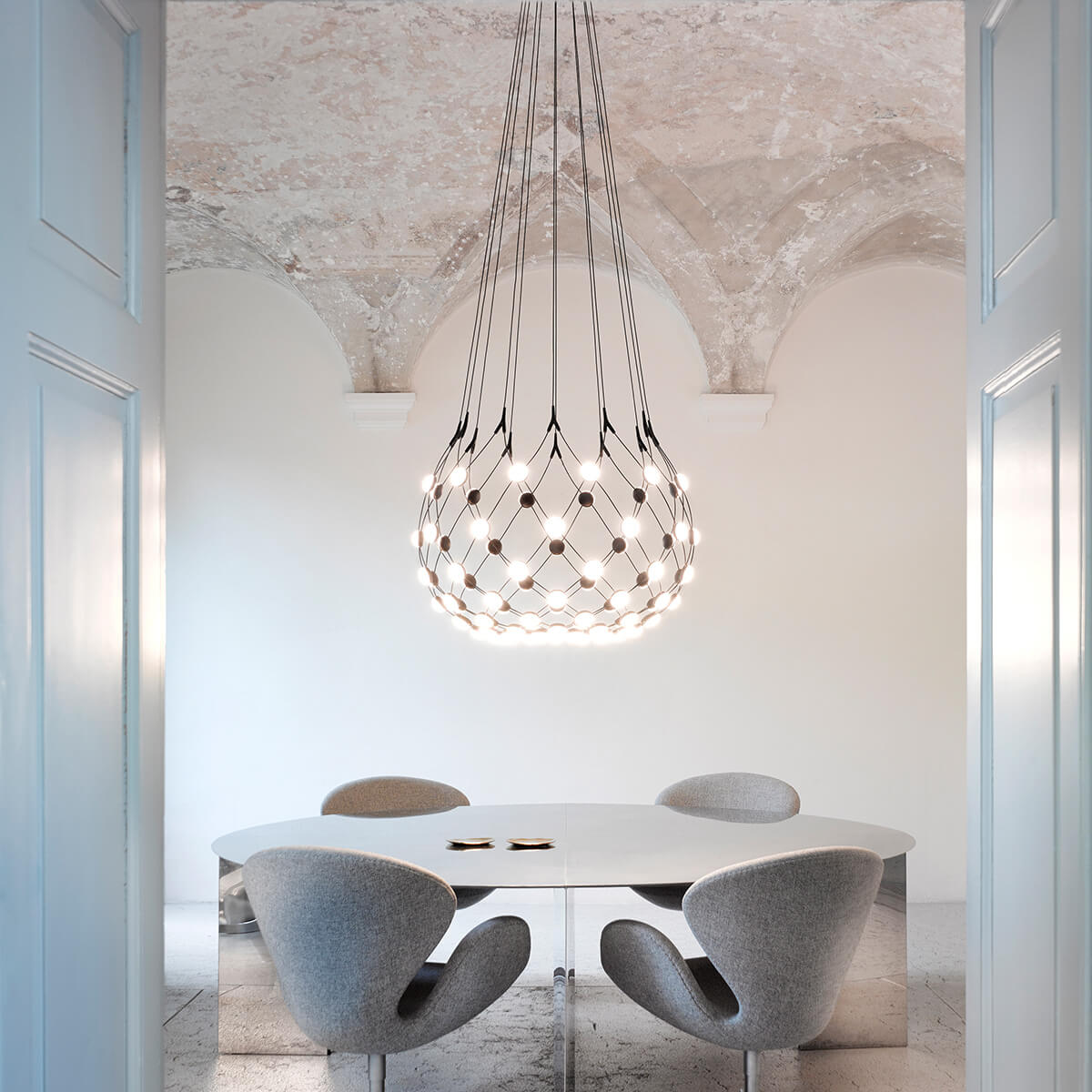 Luceplan Mesh Wireless LED Sospensione, Ø: 80 cm