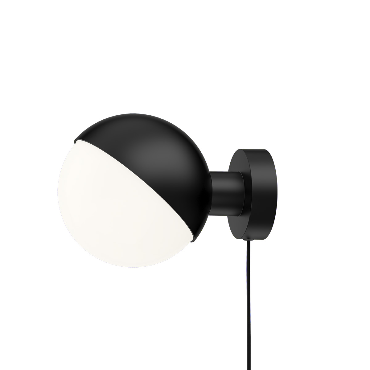 Louis Poulsen VL Studio Wandleuchte, mit Kabel, schwarz matt