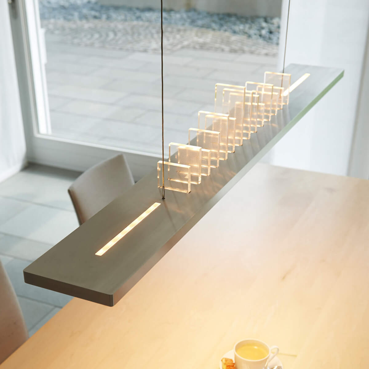 Oligo Paläo LED Pendelleuchte, Tunable White, Alu gebürstet