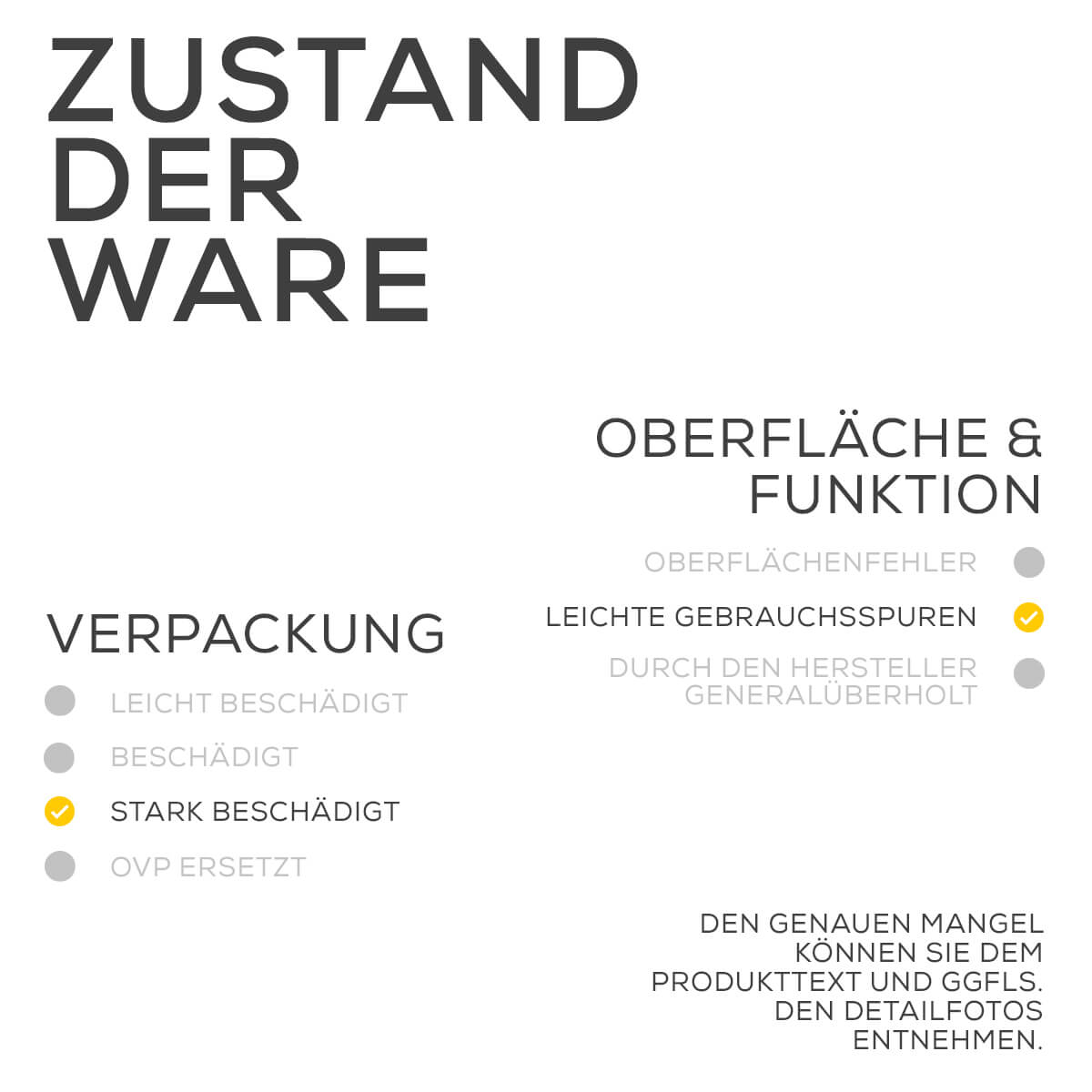 Zustand der Ware