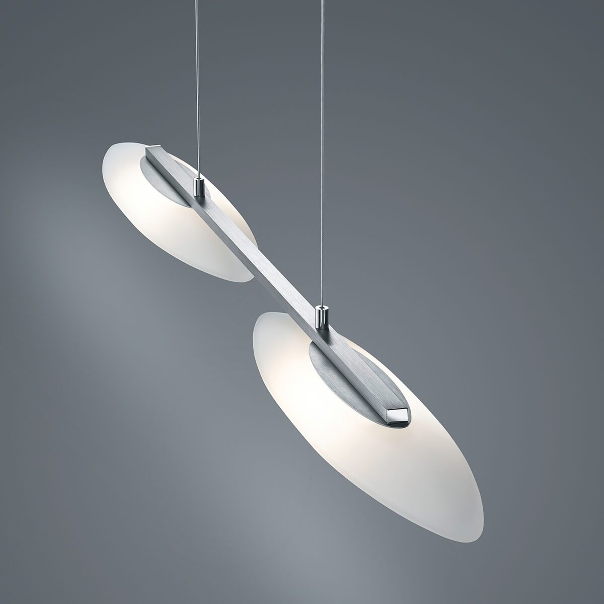 Helestra Sally LED Pendelleuchte mit Casambi-Modul, Nickel matt / Chrom