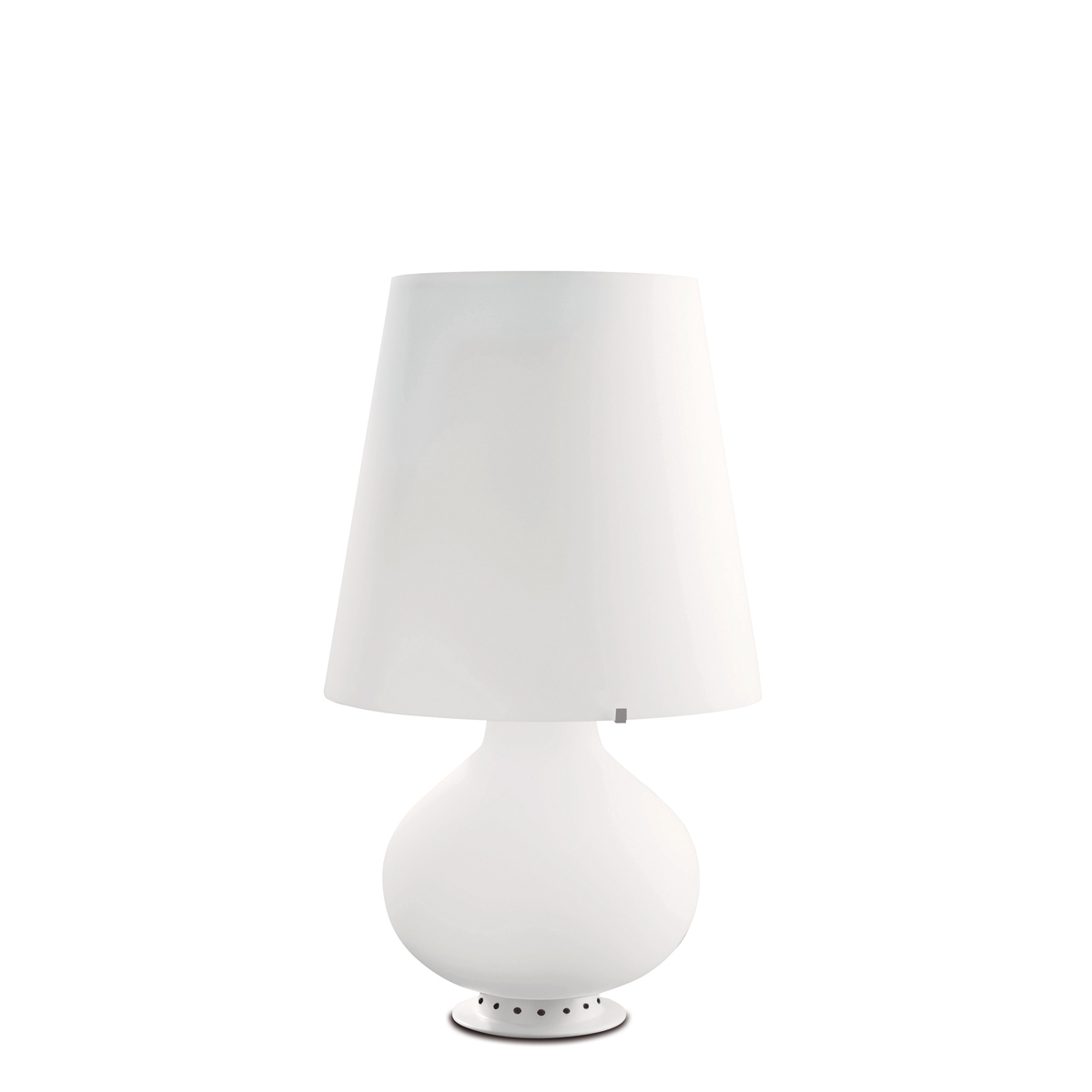 Fontana Arte Fontana Piccola Tischleuchte, Glas weiß satiniert Fontana Piccola Tischleuchte