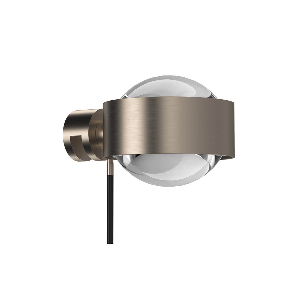 Top Light Puk Mini Fix + LED Klemmleuchte, Gehäuse, Nickel matt, mit Linse klar / Linse klar (nicht inbegriffen)