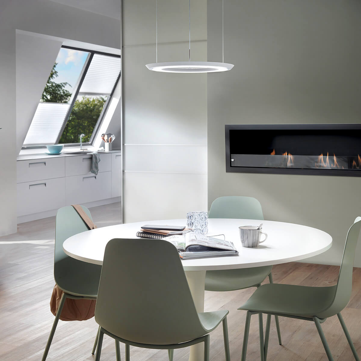 Oligo Yano LED Pendelleuchte, weiß, Baldachin: weiß matt