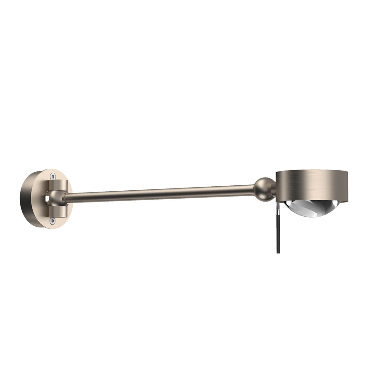 Top Light Puk Mini Hotel Wandleuchte, 30 cm, Gehäuse, Nickel matt, mit Glas satiniert / Linse klar (nicht inbegriffen)
