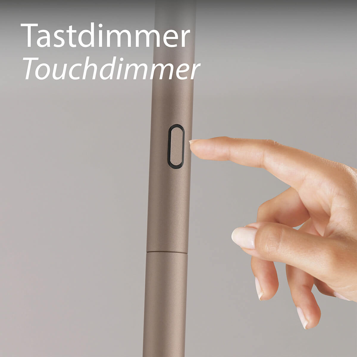 Neuhaus PURE Moon LED Stehleuchte, Bronze, mit Tastdimmer