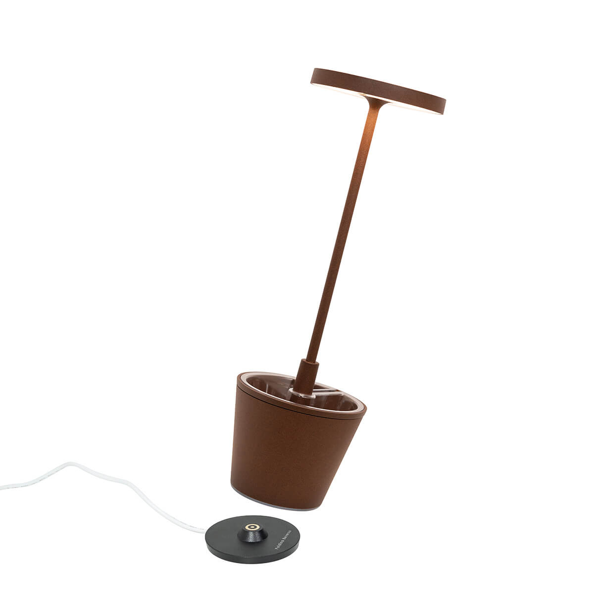 Zafferano AiLati Poldina Reverso Pro LED Akkuleuchte, Corten, Einzel-Kontaktladestation (inbegriffen)