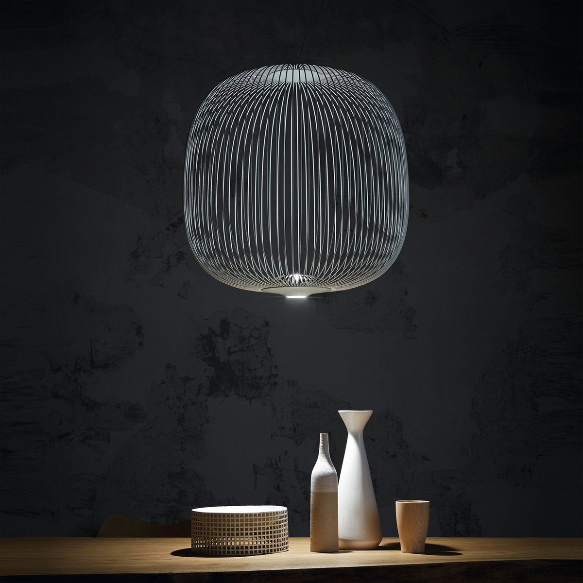 Foscarini Spokes 2 LED Sospensione, dimmbar, bianco (weiß)