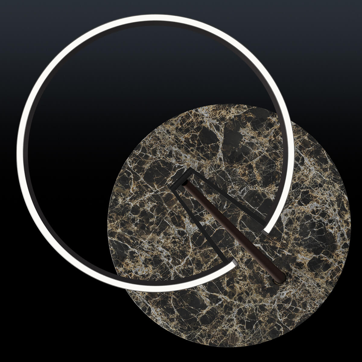 Occhio Mito raggio lusso Stehleuchte, caldo (phantom / Emperador Marmor)