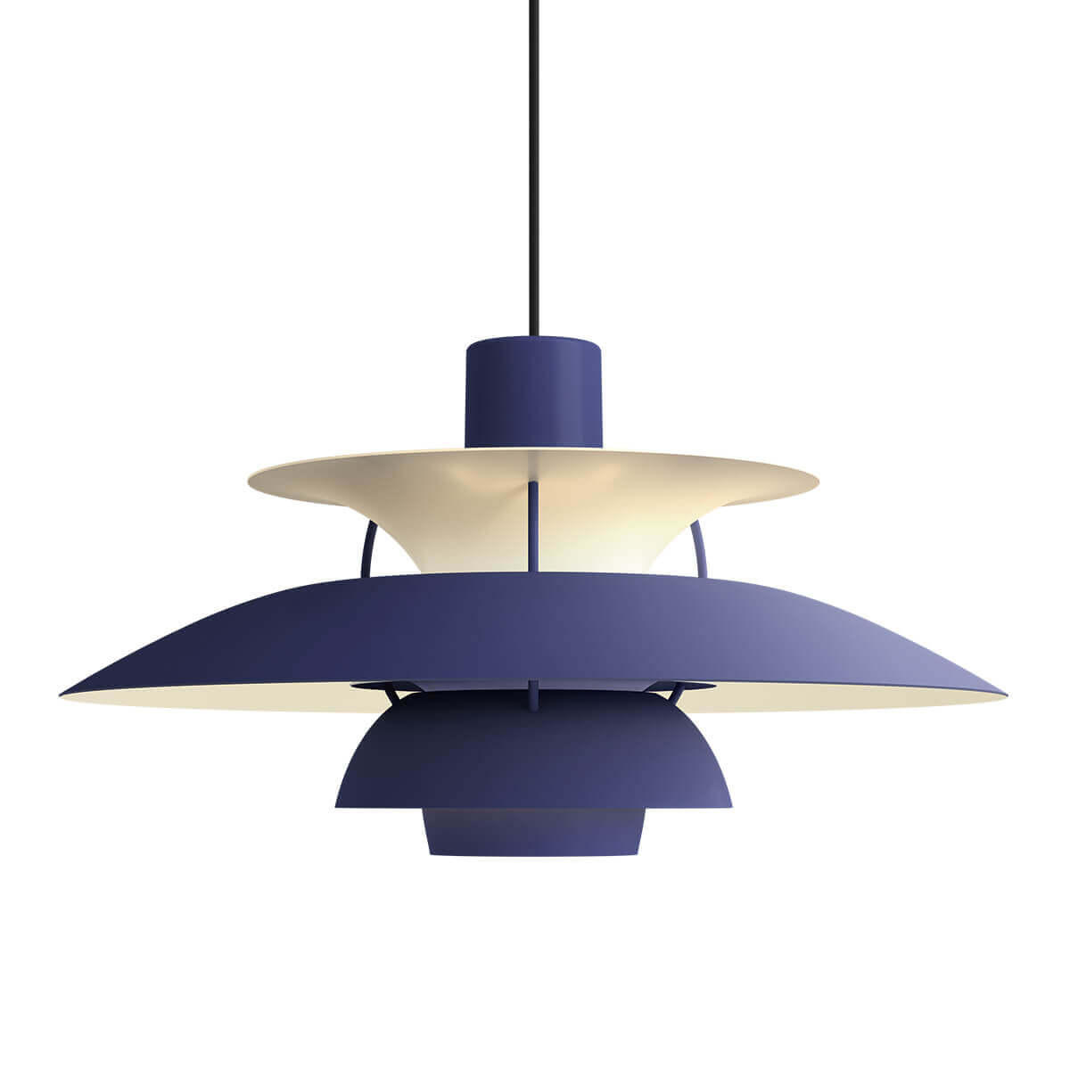 Louis Poulsen PH 5 Ø500 Monochrome Pendelleuchte Dusty indigo