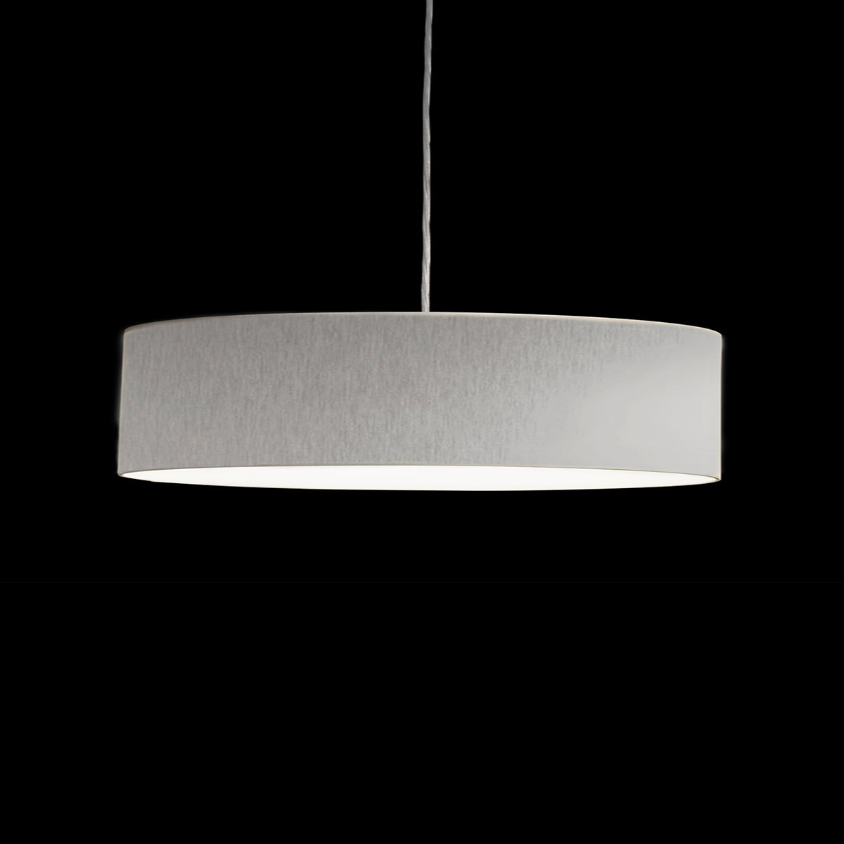 Holtkötter Vita P Pendelleuchte, Ø: 50 cm, Nickel matt, Chintz hellgrau