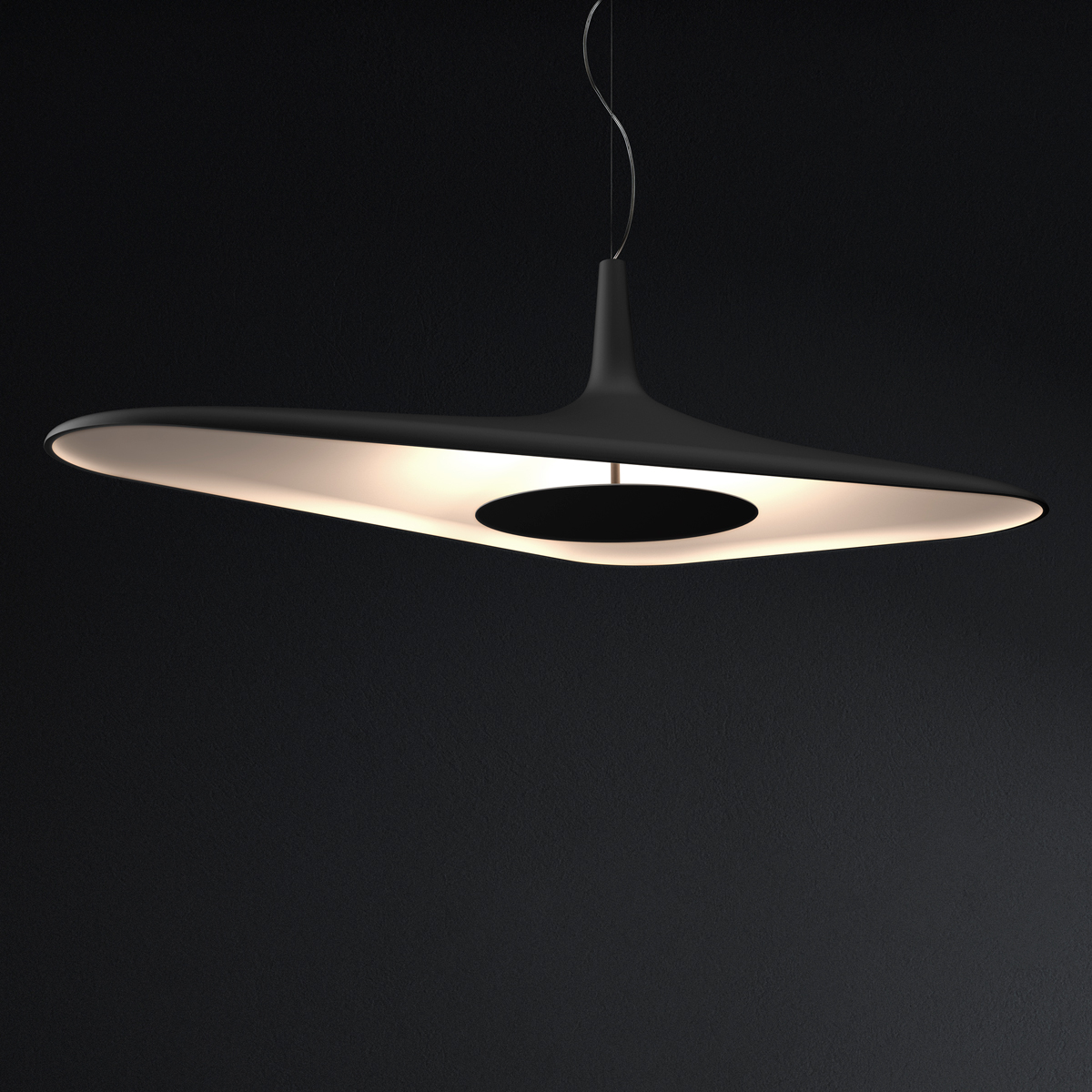 Luceplan Soleil Noir Sospensione, schwarz/weiß