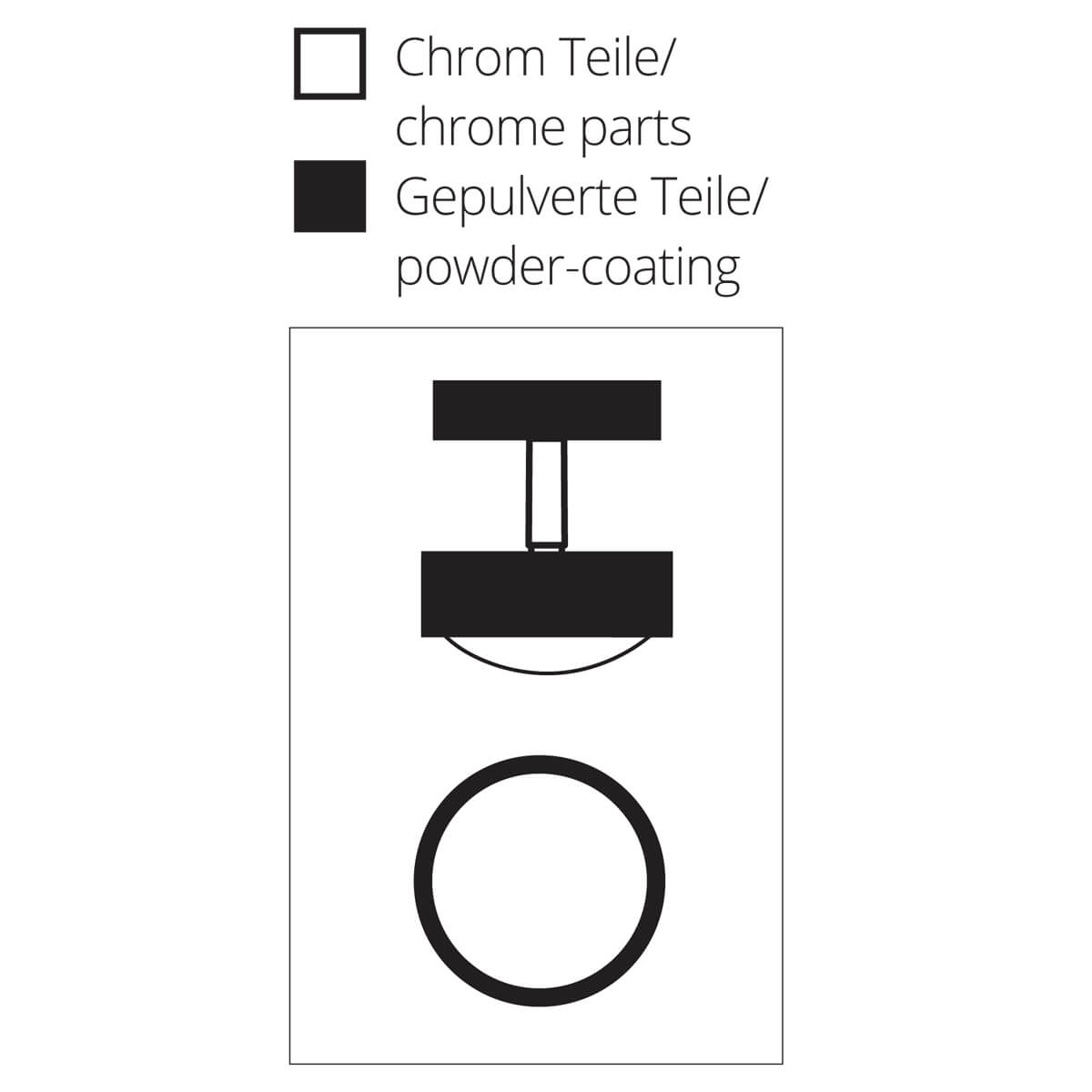 Top LightPuk Mini Turn Up & Down Deckenleuchte, Oberflächenbeschaffenheit der Bicolor-Versionen