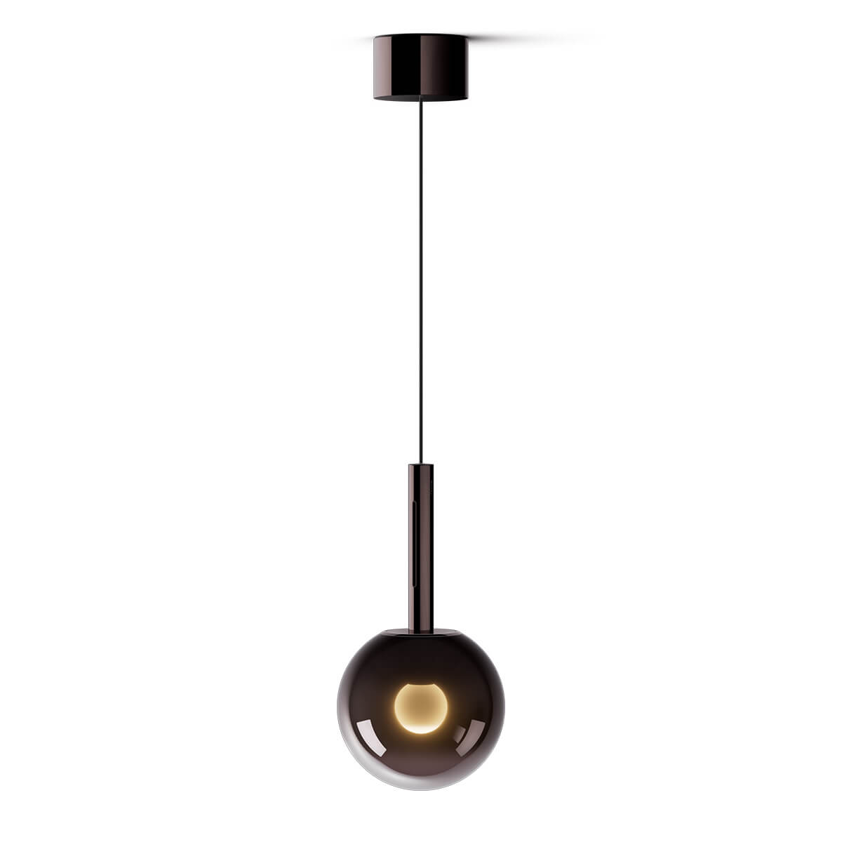 Occhio Luna sospeso var up LED Pendelleuchte, variabel, Ø: 16 cm, phantom