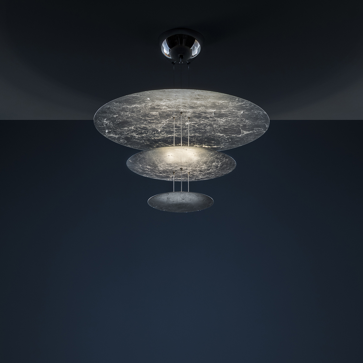 Catellani & Smith Macchina della Luce mod. I Pendelleuchte, Ø: 80-50-30 cm, Silber