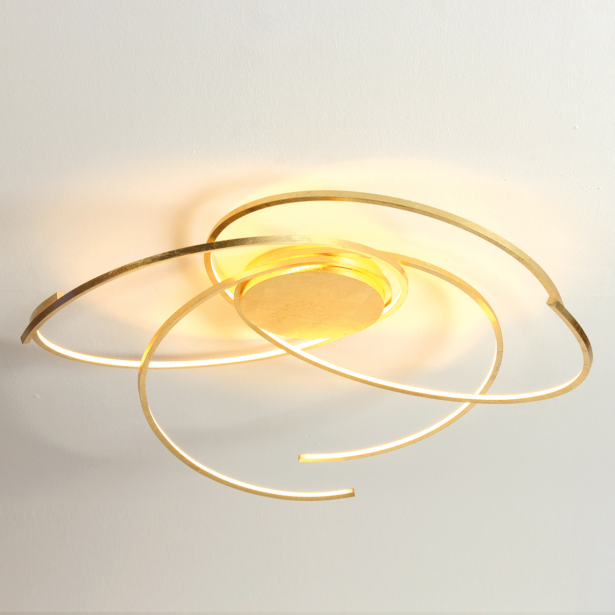 Escale Space Deckenleuchte, Länge: 80 cm, Blattgold