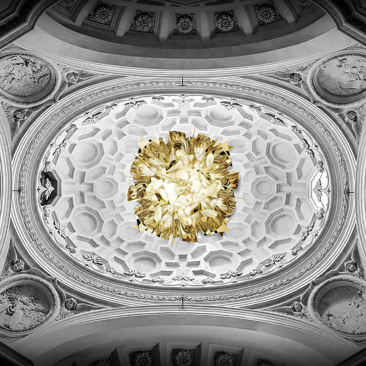 Slamp Veli Suspension Large, gold (Gold)