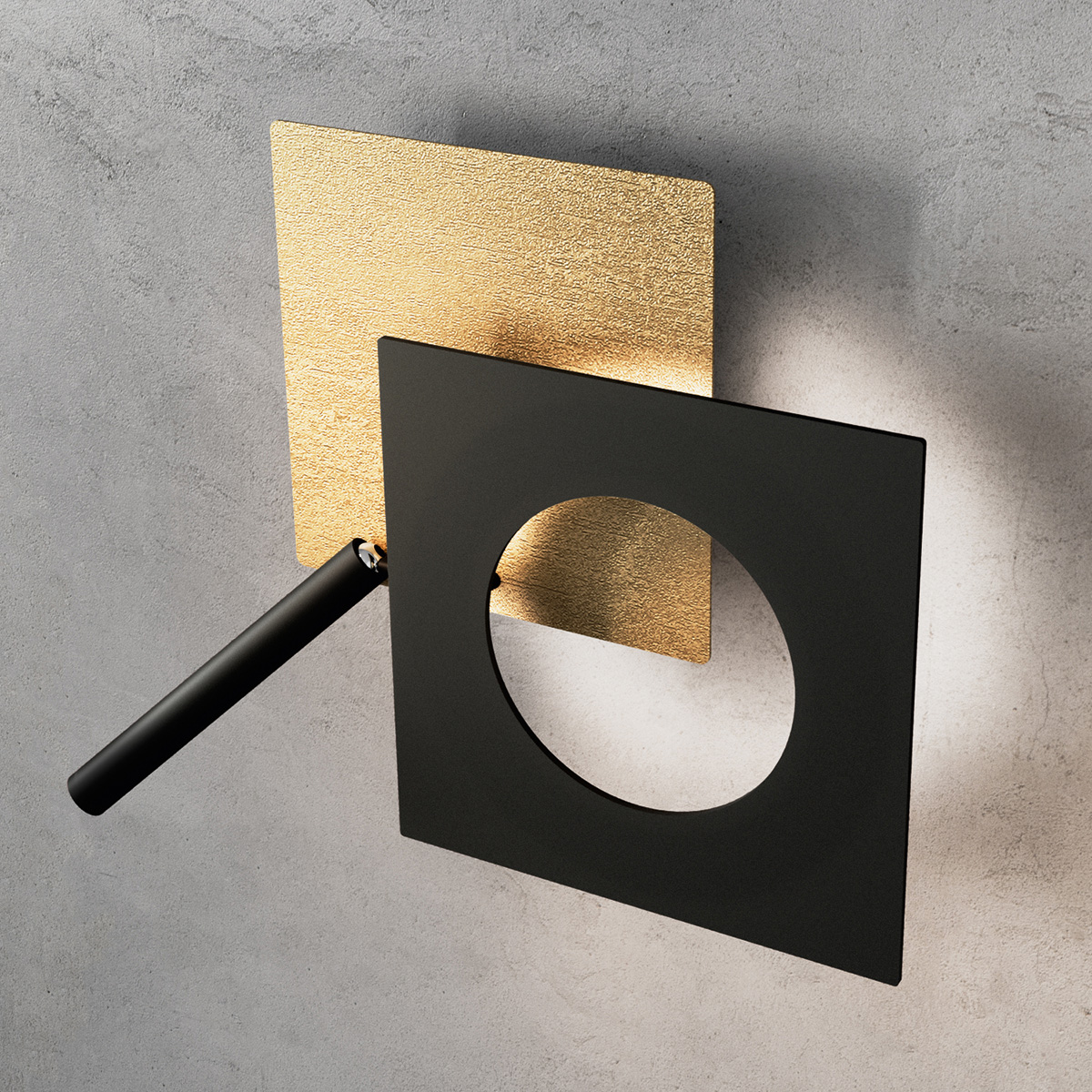 Icone Petra 21.L LED Wandleuchte, Gold / schwarz