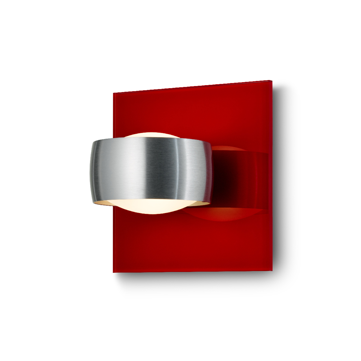 Oligo Grace Unlimited LED Wandleuchte, rot, Tunable White, Kopf: Aluminium gebürstet