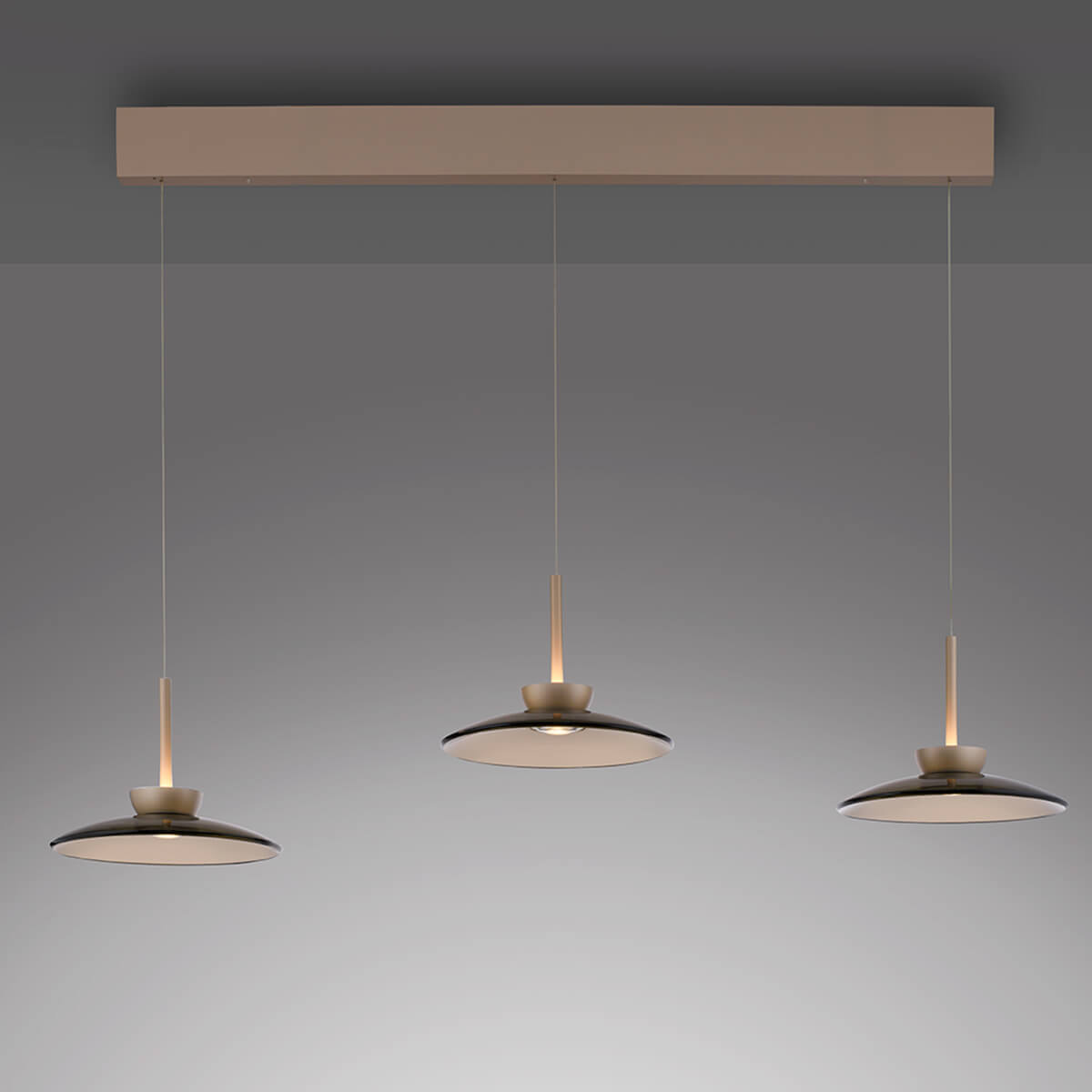 Neuhaus PURE Moon LED Pendelleuchte, 3-flg., Bronze